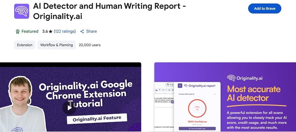 Originality AI Chrome Extension