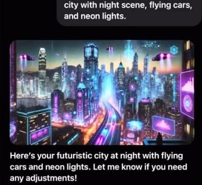 AI Chatbot Test3 image of a futuristic city