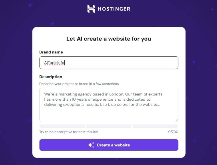 Hostinger AI Website Builder Tool Hostinger AI Website Builder Tool